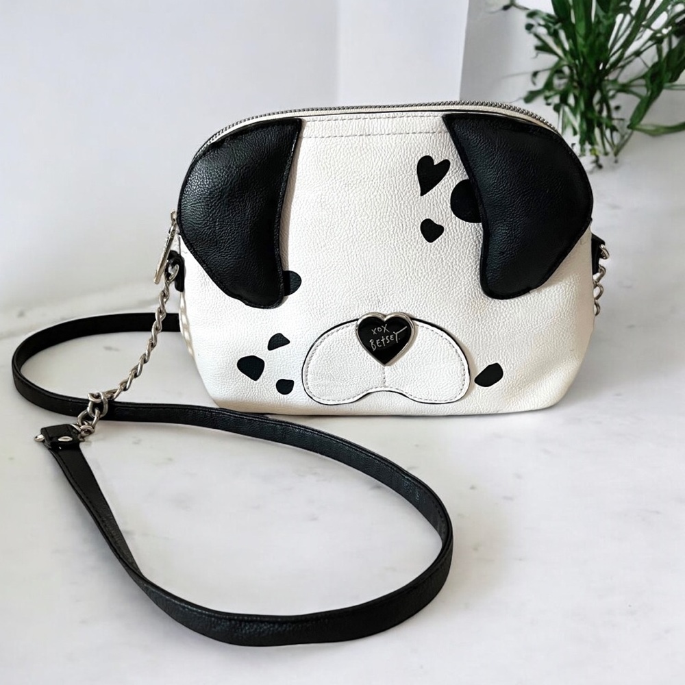 Betsey Johnson Black and White Crossbody Bag